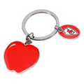 Apple Designer Key Ring w/ 1" Oval Dangler